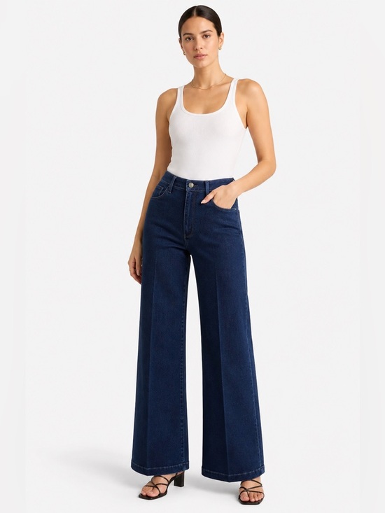 PAIGE Denim - PAIGE Dark Indigo Wide-Leg Jeans